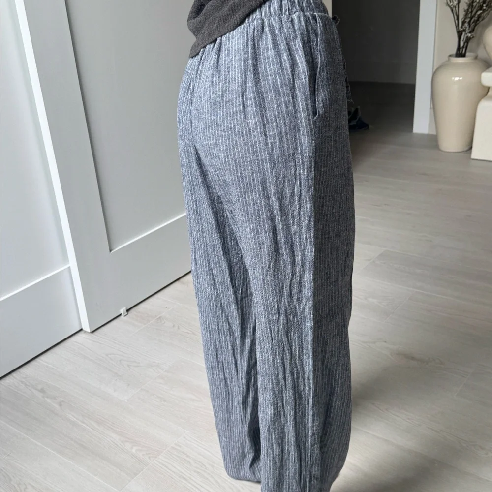 Gray Striped Women's Pants - Picture 2 of 3